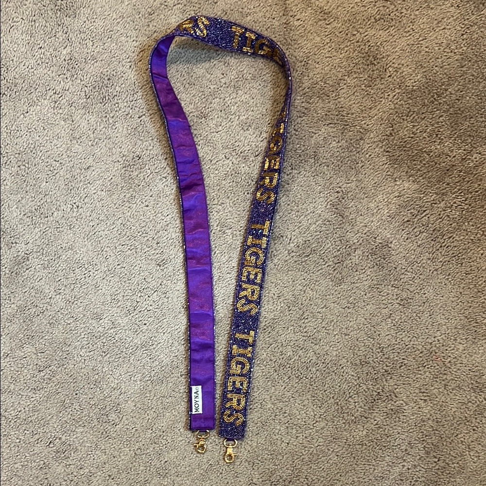 LSU Tigers purple and gold beaded purse strap